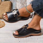 Claire | Sandales ouvertes avec boucle décorative