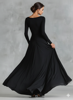 Diletta - Elegante abito lungo con pieghe fluide