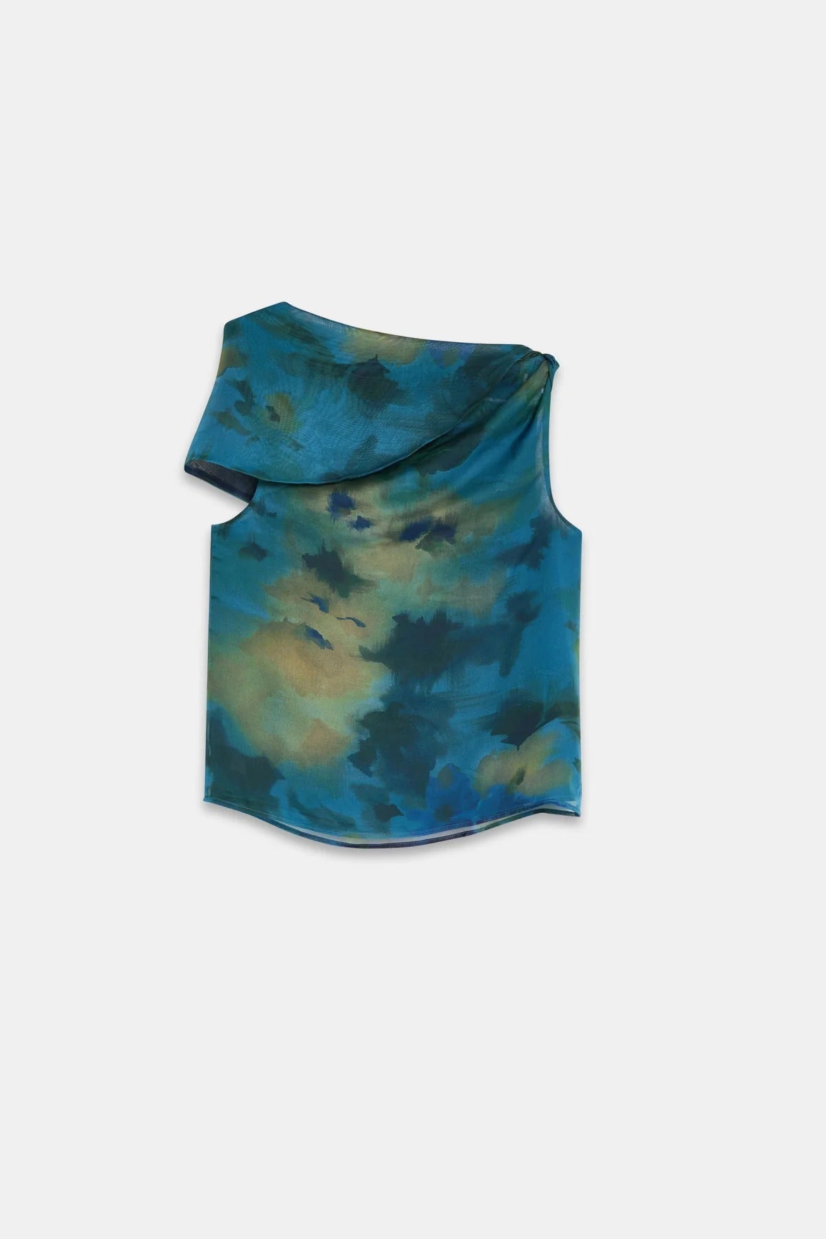 Draped Neck Abstract  Skirt Set